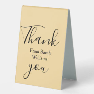 Thank you from add name yellow Pastel boho wedding