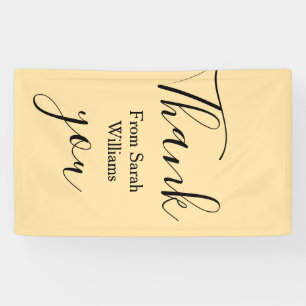 Thank you from add name yellow Pastel boho wedding Banner