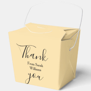 Thank you from add name yellow Pastel boho wedding Favour Box