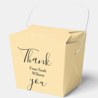 Thank you from add name yellow Pastel boho wedding Favour Box