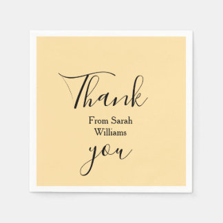 Thank you from add name yellow Pastel boho wedding Napkin