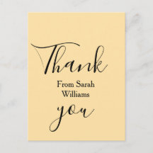 Thank you from add name yellow Pastel boho wedding