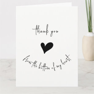 Thank You From Bottom of my Heart Minimalist Card