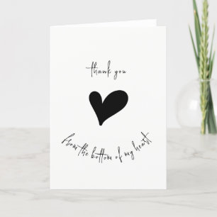 Thank You From Bottom of my Heart Minimalist Card