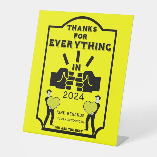Thank You From Human Resources Pedestal Sign (Front)