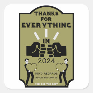 Thank You From Human Resources Square Sticker
