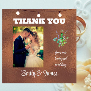 Thank You from Our Backyard Wedding  Card