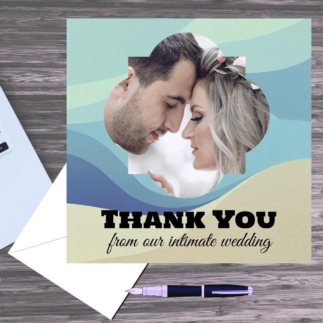 Thank You from Our Intimate Wedding Boho Elopement Card (Creator Uploaded)