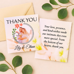 Thank You from Our Micro Wedding, Floral Elegance Card
