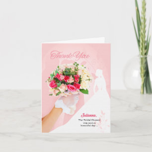Thank You from the Bride Pink Bridal Gown Card