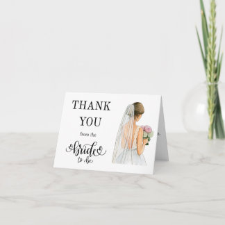 Thank you from the Bride to Be Note Card