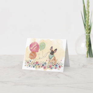 Thank You from You & French Bulldog and balloons Card
