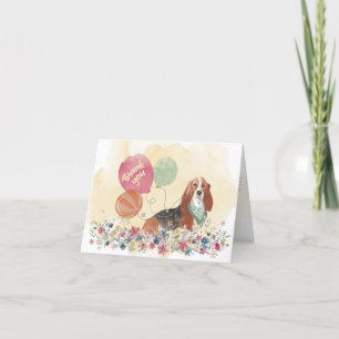 Thank You from You &Your Basset Hound Dog Balloons Card