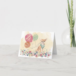 Thank You from You & Your Chihuahua Dog Balloons Card