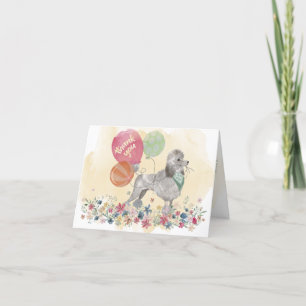 Thank You from You & Your Poodle Dog balloons Card