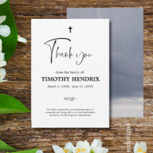 Thank You Funeral Cloudy Sympathy Grief Card