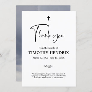 Thank You Funeral Cloudy Sympathy Grief Card