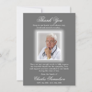 Thank You Funeral Sympathy GREY PHOTO