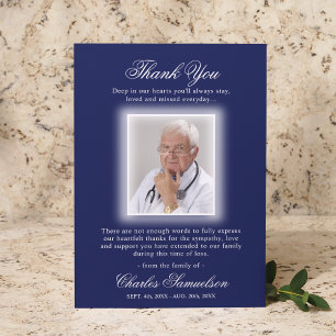 Thank You Funeral Sympathy NAVY BLUE   PHOTO Card