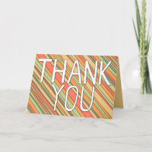 Thank You Funky Stripes notecard