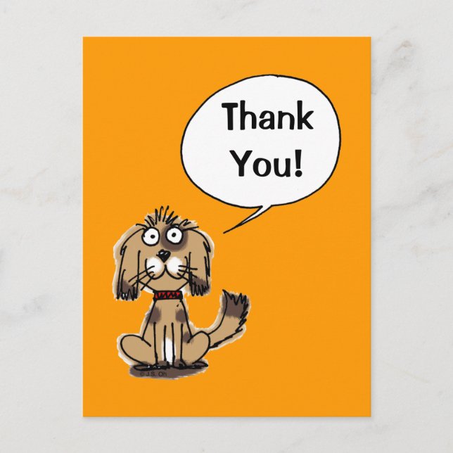 Thank you! (funny dog) postcard (Front)