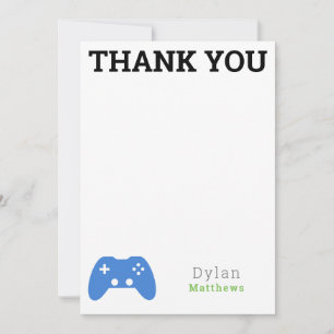 Thank You Gamer Video Game Pattern Card