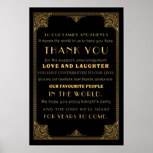 Thank you Gatsby inspired wedding sign card
