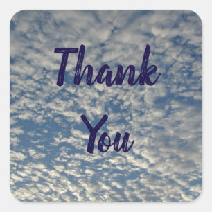 Thank You General Appreciation Blue Sky Clouds Square Sticker