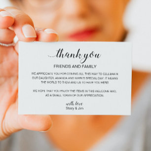 Thank You Gift Bag Basket Accommodation Wedding Place Card