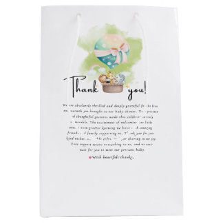 Thank You Gift Bag in Sage Green Gender Reveal Saf