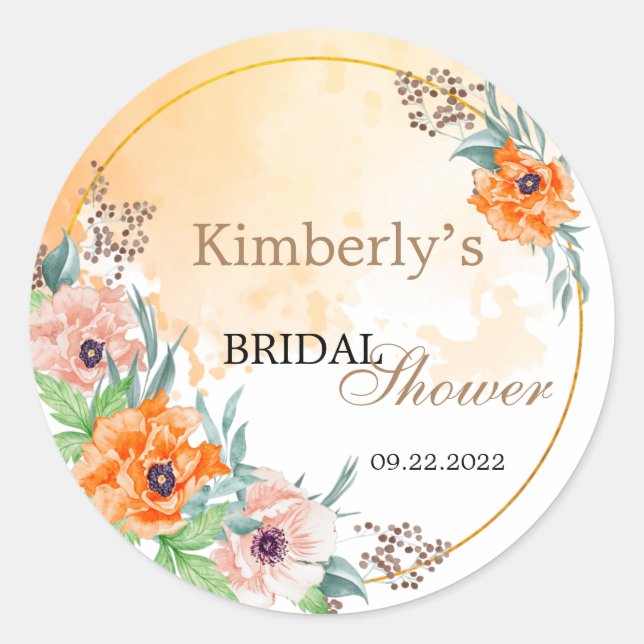 Thank You Gift Bridal Shower  Classic Round Sticke Classic Round Sticker (Front)