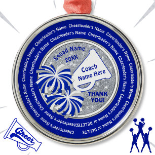 Thank You Gift for Cheer Coach, Personalised Metal Ornament