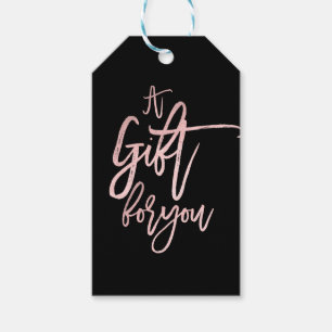 Thank You Gift for You Pink Rose Gold Foil Modern Tags
