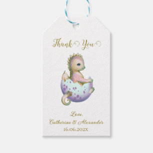 Thank you Gift Tag with cute baby shower dragon.