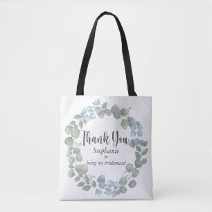 Thank you gift wedding greenery tote bag