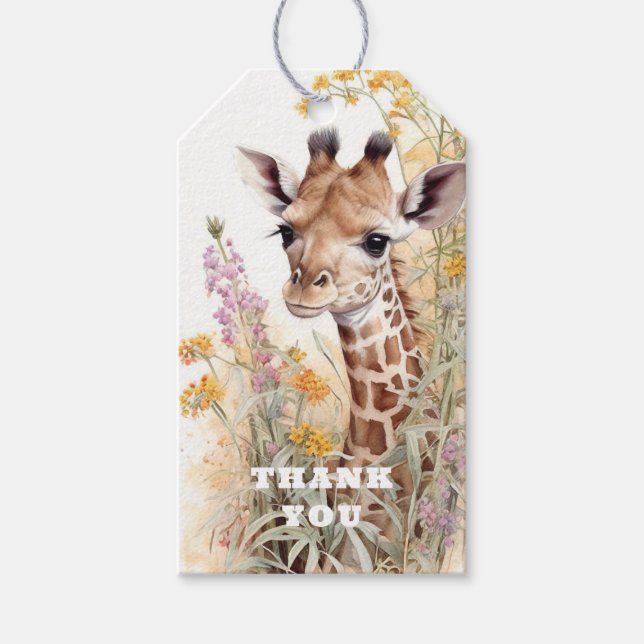 Thank You Giraffe Gift Tags (Front)