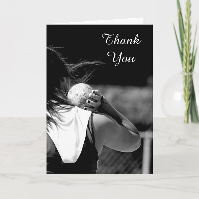 Thank You Girl Shotput greeting card (Front)