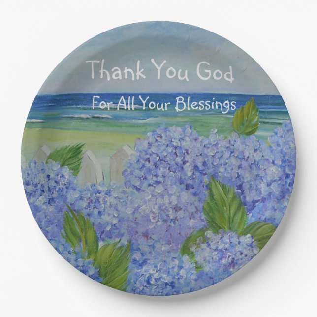 Thank You God Seashore Paper Plate (Front)