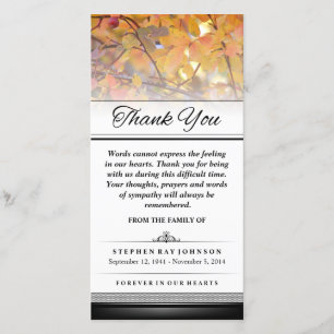 Thank You Gold Autumn Leaves Words Cannot Express Card