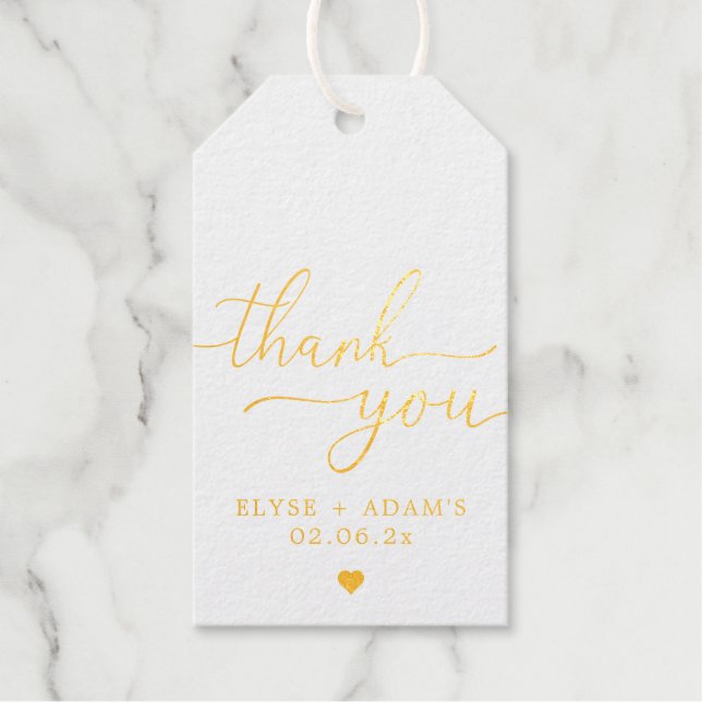 Thank You Gold Foil Favour Gift Tag (Front)