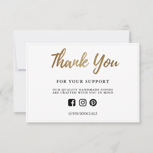 Thank you Gold Glitter Custom Media Insert (Front)