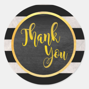 Thank You Gold Glitter Wedding Glow Classic Round Sticker