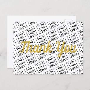Thank You Gold Script Your Logo Here Template Postcard