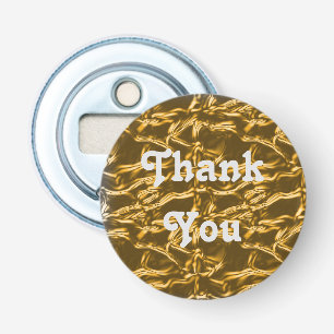 Thank You Gold Silver Metallic Abstract Elegant Bottle Opener