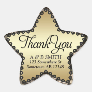 Thank You- Gold Star Sticker