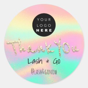 Thank You Gold Sweet 16th Holograph Logo Classic Round Sticker