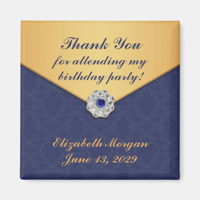 Thank You Golden Damask Magnet (Front)
