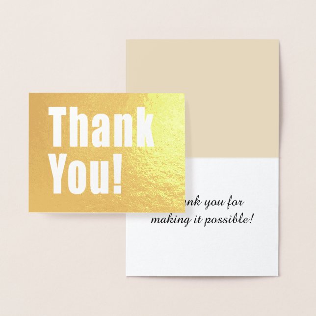 Thank You Golden Decor with Custom Text Foil Card (Display)