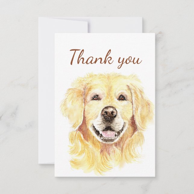 Thank You Golden Retriever Dog Animal Blank Inside (Front)