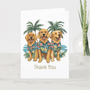 Thank You Golden Retriever Dogs Hawaiian Shirt Card